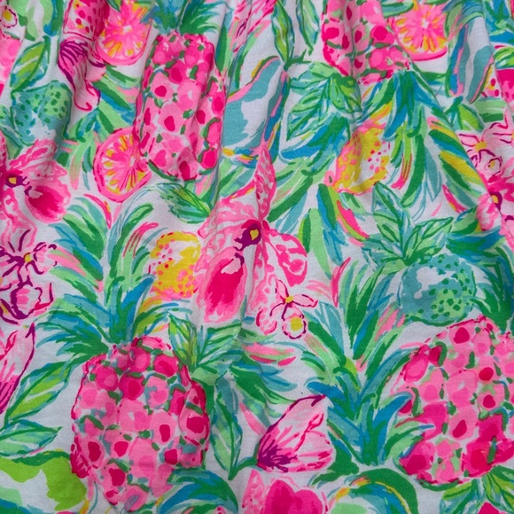 Lilly Pulitzer Tiltson Swing Midi Dress Hot Pink Green Floral Ruffles Medium - Picture 5 of 15